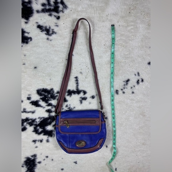 B.O.C Born Concept Women's Blue and Brown Leather Y2K Crossbody Satchel Purse - Picture 8 of 15